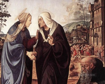 La Visitación con los Santos Nicolás y Antonio 1489 dt1 Renacimiento Piero di Cosimo Pinturas al óleo